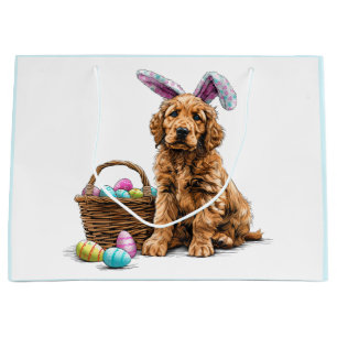 Pasen Golden Retriever Puppy Bunny Ears Groot Cadeauzakje