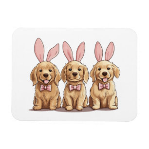 Pasen Golden Retriever Puppy Honden Bunny Oren Magneet