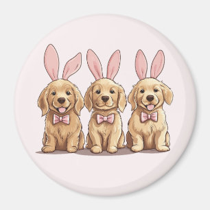 Pasen Golden Retriever Puppy Honden Bunny Oren Magneet