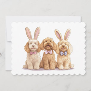 Pasen Goldendoodle Honden Feestdagenkaart