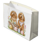 Pasen Goldendoodle Honden Groot Cadeauzakje (Achterkant Gekanteld)