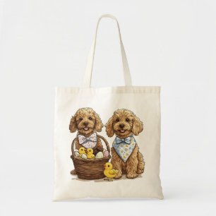 Pasen Goldendoodle Honden Paasmand Tote Bag