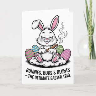 Pasen grap humoristische konijnen knoppen stompe t kaart