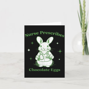 Pasen Grappige Verpleegster Schrijft Chocolade Eie Kaart