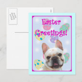 Pasen Groeten Franse Bulldog Feestdagenkaart (Voorkant / Achterkant)