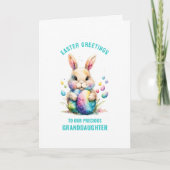 Pasen Groeten Kleindochter Bunny geschilderde eier Kaart (Voorkant)