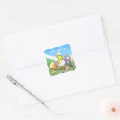 Pasen Groeten Vierkante Sticker (Envelop)