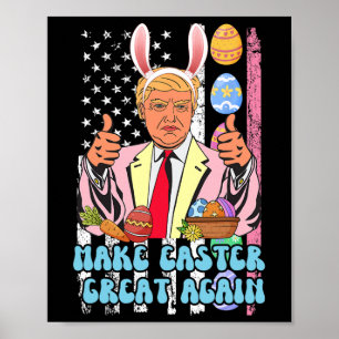 Pasen Grote Opnieuw Grappige Trump Paasdag Konijnt Poster