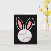 Pasen honkbal konijn oren leuk honkbal fan Pasen Kaart (Gele Bloem)