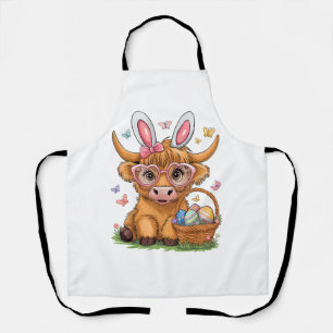 Pasen Hoogland Koe Cute Paashaas Boer W Schort