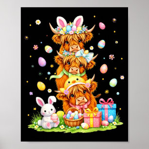 Pasen hoogland koeien kokette boog paaseieren pase poster