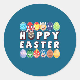 Pasen hoppend paas groep eieren Pasen hoppend paas Ronde Sticker