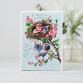 Pasen Illustratie in blauw Kaart (Staand voorkant)