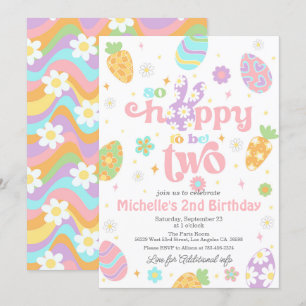 Pasen is zo gelukkig om twee jaar jarig te zijn kaart