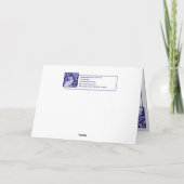 Pasen Joy Rabbit Blue Inspirerend Delft Dedham Feestdagen Kaart (Achterkant)