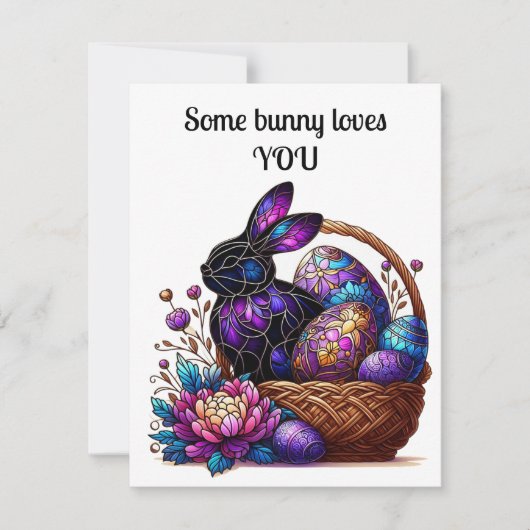Pasen kaart helder mooie konijn ontwerp (Voorkant)