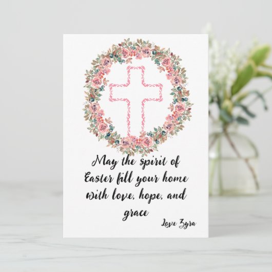 Pasen Kaart: Liefde, Hoop en Grace Aankondiging (Staand voorkant)
