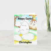 Pasen kaart met dinosaurus (Voorkant)