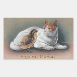 Pasen Kat en Chick Rechthoekige Sticker