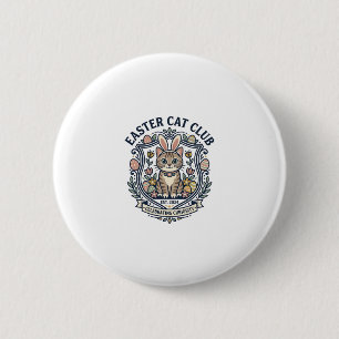 Pasen Kat Kat Grafische T-shirt Kunst - Pasen Kat Ronde Button 5,7 Cm