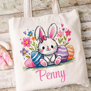 Pasen Kinder naam Meisjes Konijnenkonijn Tote Bag