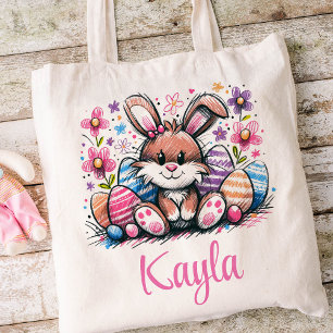 Pasen Kinder naam Meisjes Konijnenkonijn Tote Bag