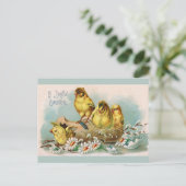 Pasen  kippen briefkaart (Staand voorkant)