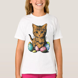 Pasen Kitten Schilderkat of Tabby Oranje Kitten T-shirt