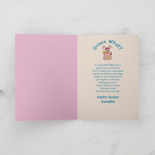 Pasen, Kleindochter, Knuffel Paashaas Kaart (Binnen)