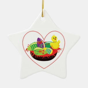 Pasen kuiken en eieren aangepaste kerstversiering keramisch ornament