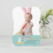 Pasen Kuiken Foto Uitnodiging (Staand voorkant)