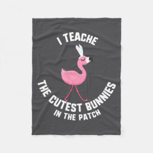 Pasen Leer Cute Konijnen Patch Illustratie Fleece Deken