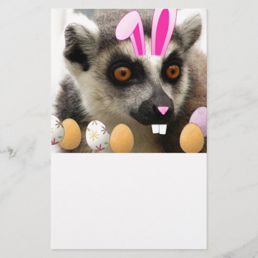 Pasen Lemur Briefpapier (Voorkant)