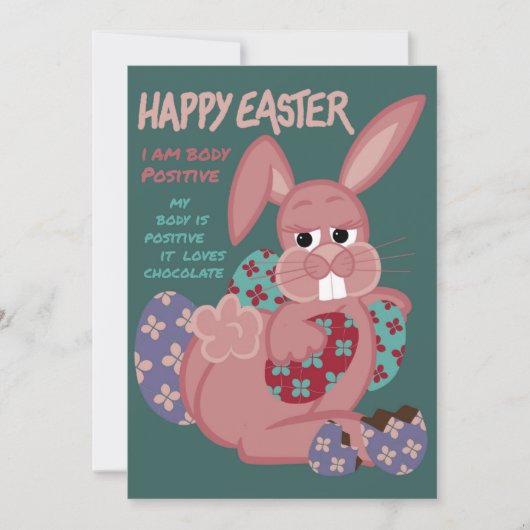 Pasen - Lichaamspositieve Bunny - Chocolade Lover Feestdagenkaart (Voorkant)
