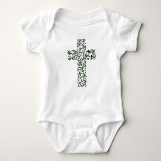 Pasen Lily Cross - hij is Risen! Romper (Voorkant)
