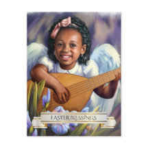 Pasen. Little Angel met Lute Briefkaarten