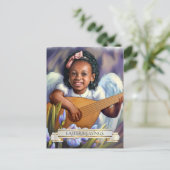 Pasen. Little Angel met Lute Briefkaarten (Staand voorkant)