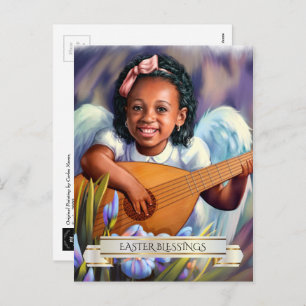 Pasen. Little Angel met Lute Briefkaarten