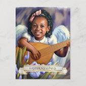 Pasen. Little Angel met Lute Briefkaarten (Voorkant)