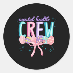 Pasen Mentale Gezondheid Crew Coquette Strik Pasen Ronde Sticker