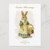 Pasen met  Bunny Rabbit aangepaste tekst Feestdagenkaart (Voorkant)