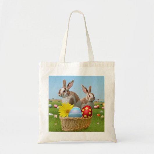 Pasen met Bunny voor een positieve stemming Tote Bag (Voorkant)