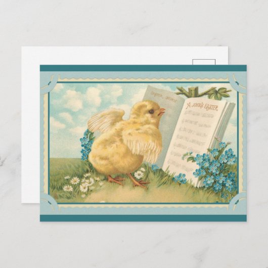 Pasen met muziek en muziek briefkaart (Voorkant / Achterkant)