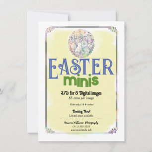 Pasen Minis Geel Aquarel Fotografie Flyer Kaart