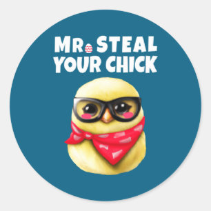 Pasen Mr Steel Kuiken Peuter Ronde Sticker