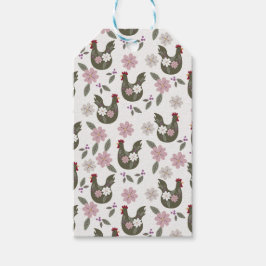 Pasen naadloos patroon met kip. cadeaulabel