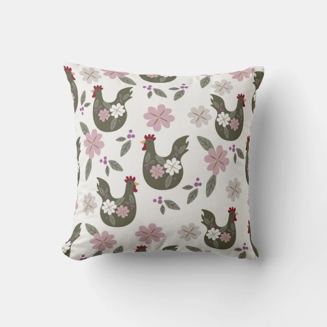 Pasen naadloos patroon met kip. kussen (Voorkant)