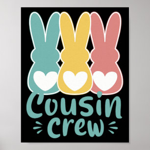 Pasen neef crew squad familie bijpassende konijnen poster