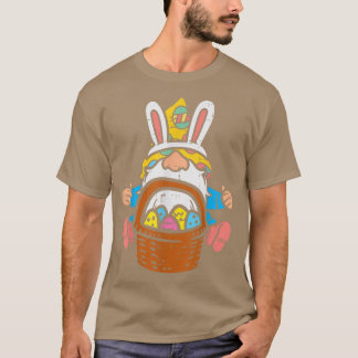 Pasen Nordic Gnome Bunny Ears Mannen Basket T-shirt