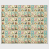 Pasen | nostalgische bloem Cadeaupapier (Vlak)